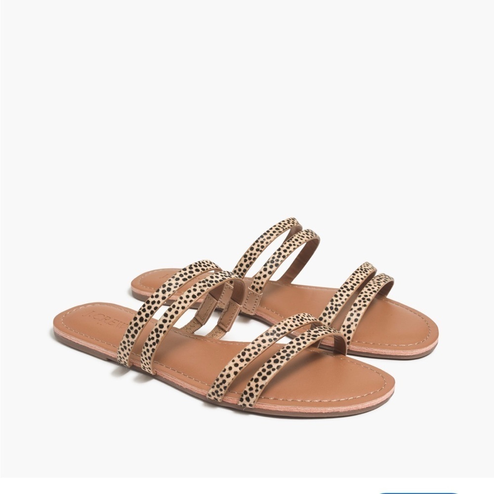 J Crew women’s Calf hair seaside slide sandals size 8